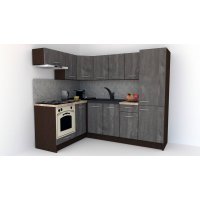 Bucatarie de Colt GENA NEW 3 ST. 160-230, Cu Corp de Cuptor, Wenge / Decor K352